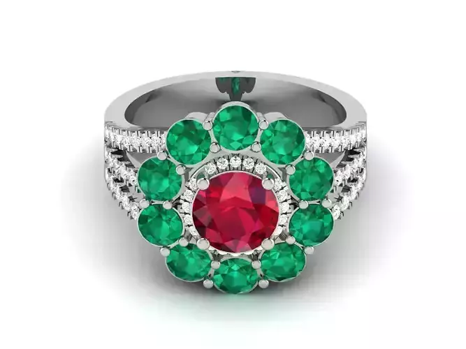 Solitaire Women Ring 3dm stl Render Detail