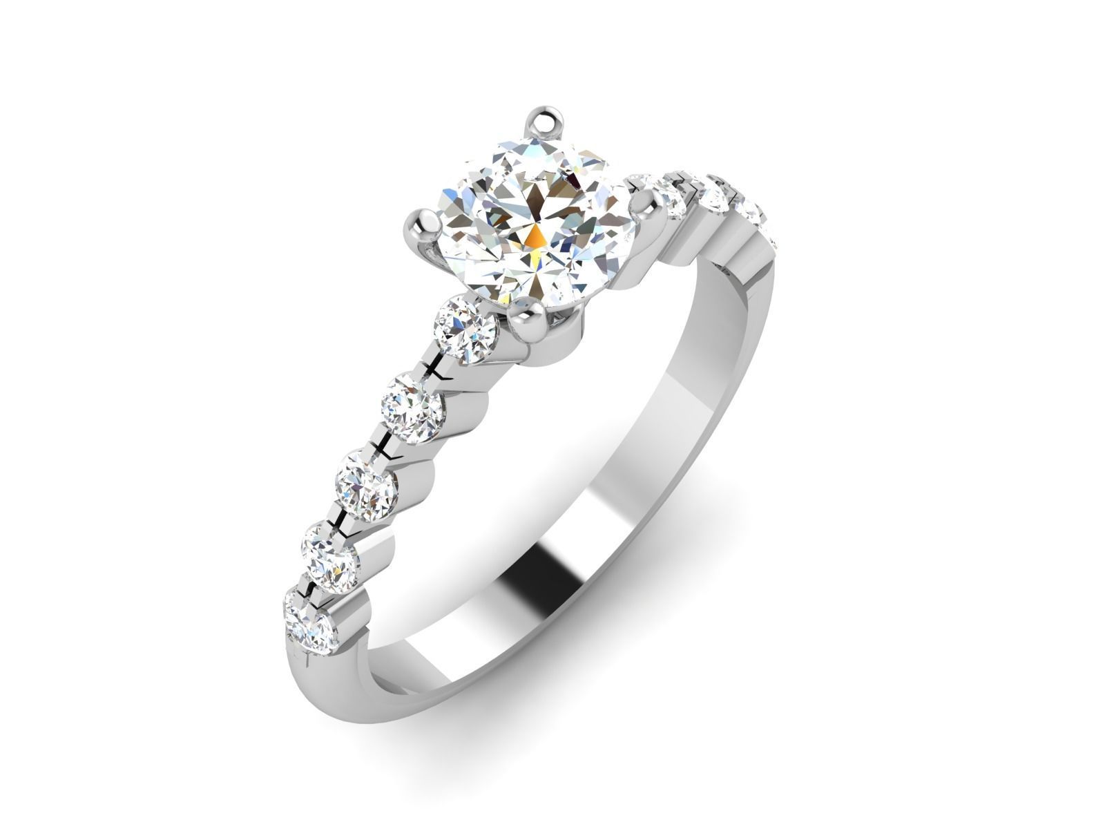 Solitaire Women Ring 3dm stl Render Detail 3D print model_2