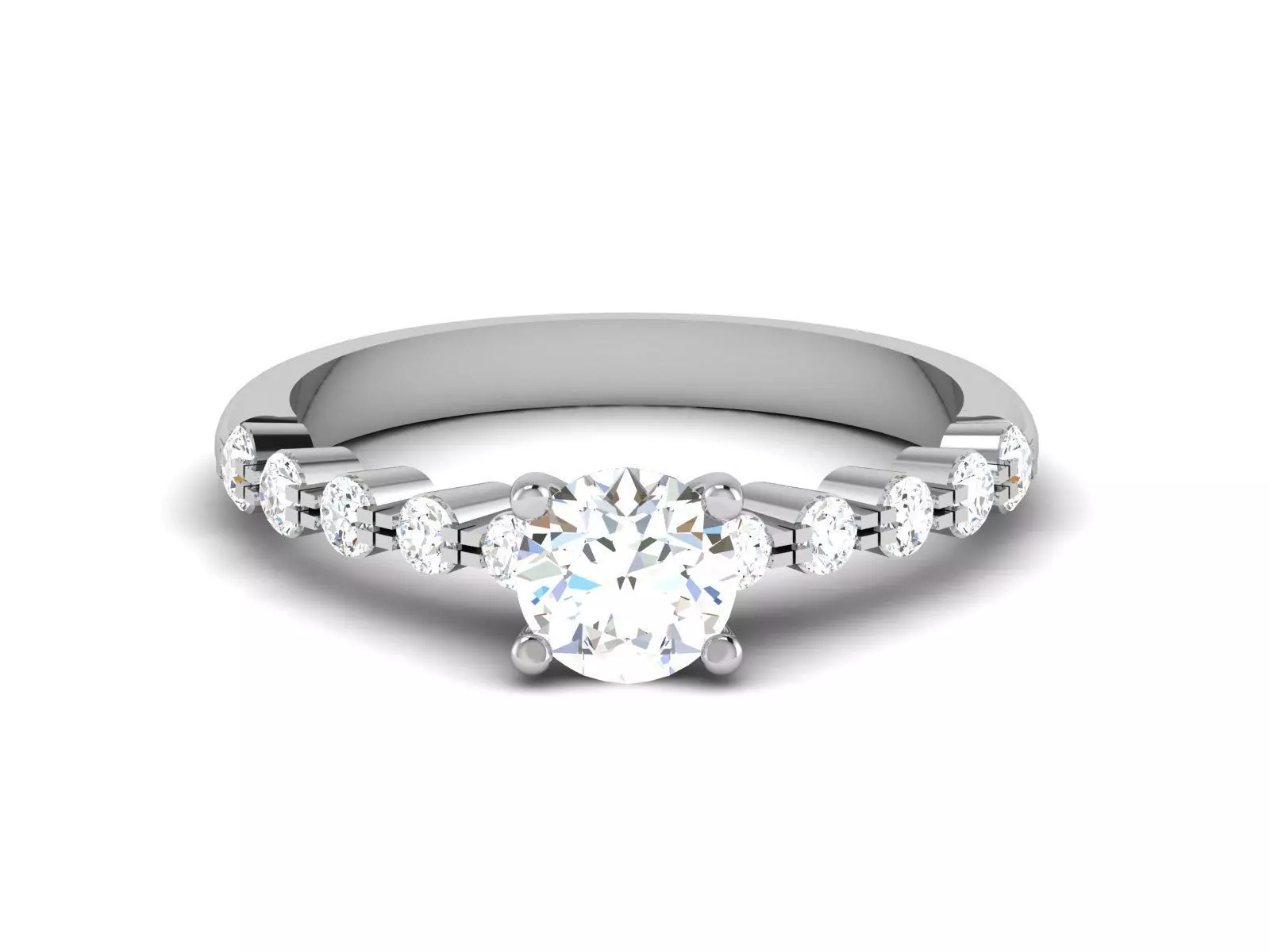 Solitaire Women Ring 3dm stl Render Detail 3D print model_0