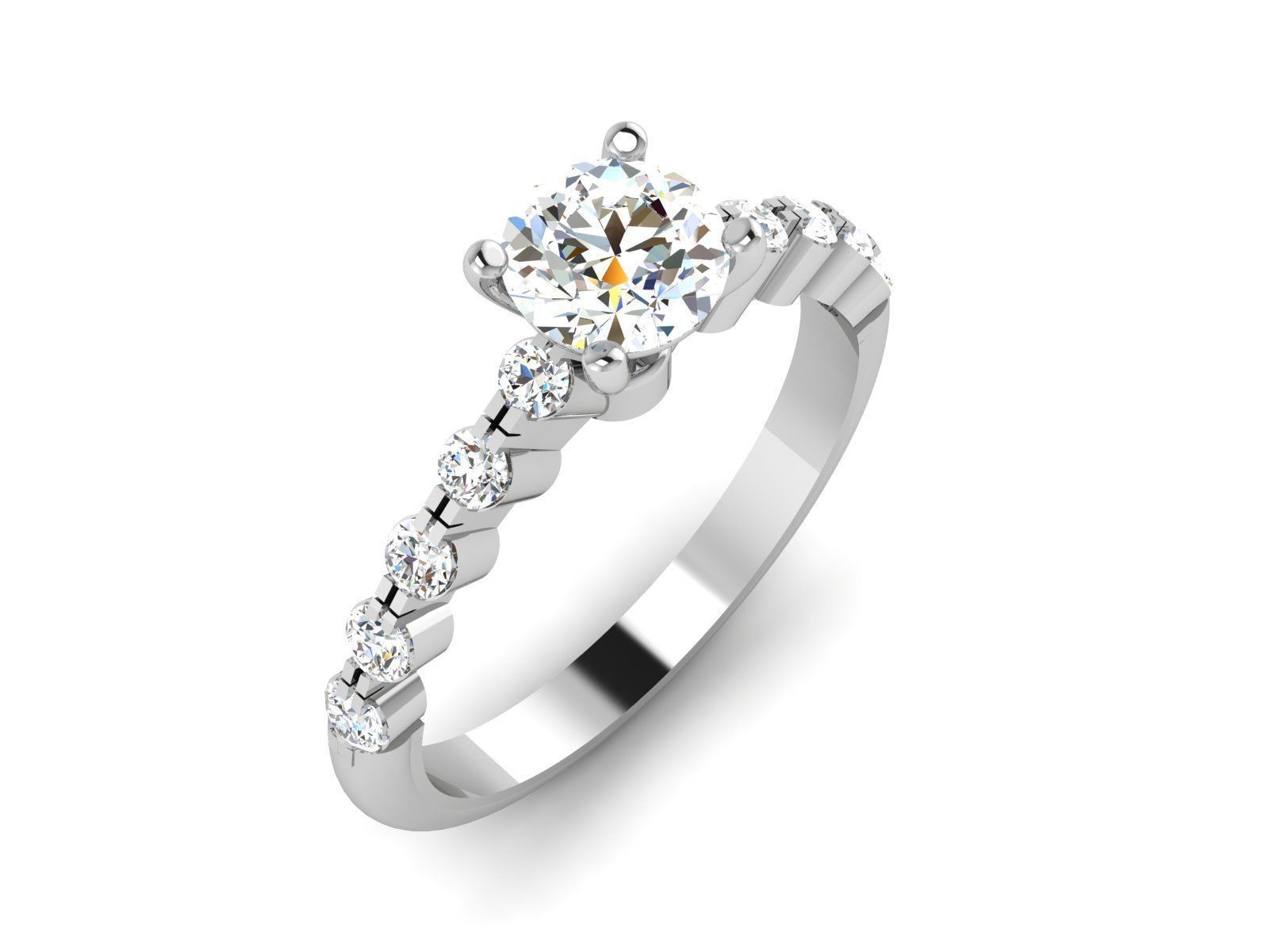 Solitaire Women Ring 3dm stl Render Detail 3D print model_1