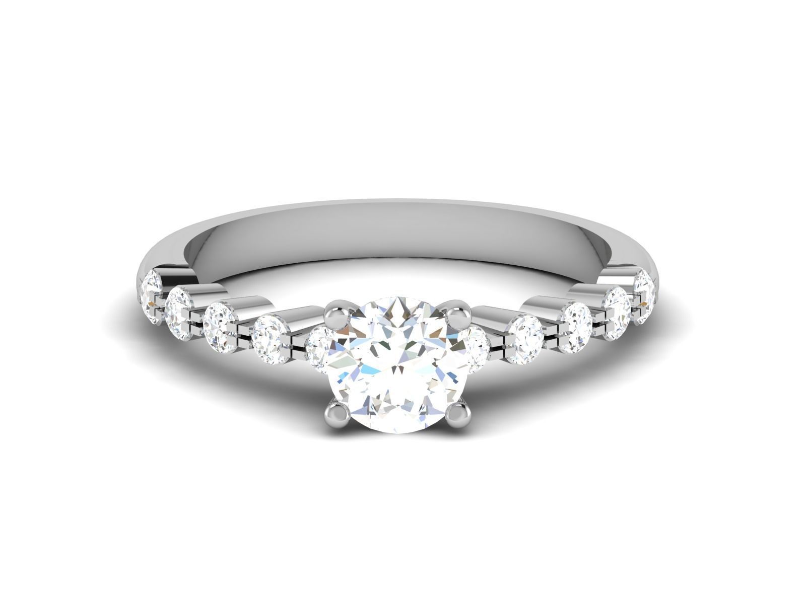 Solitaire Women Ring 3dm stl Render Detail 3D print model_7