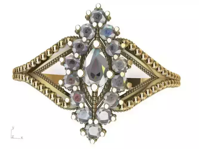 milligrain diamond engagement ring stl verified 