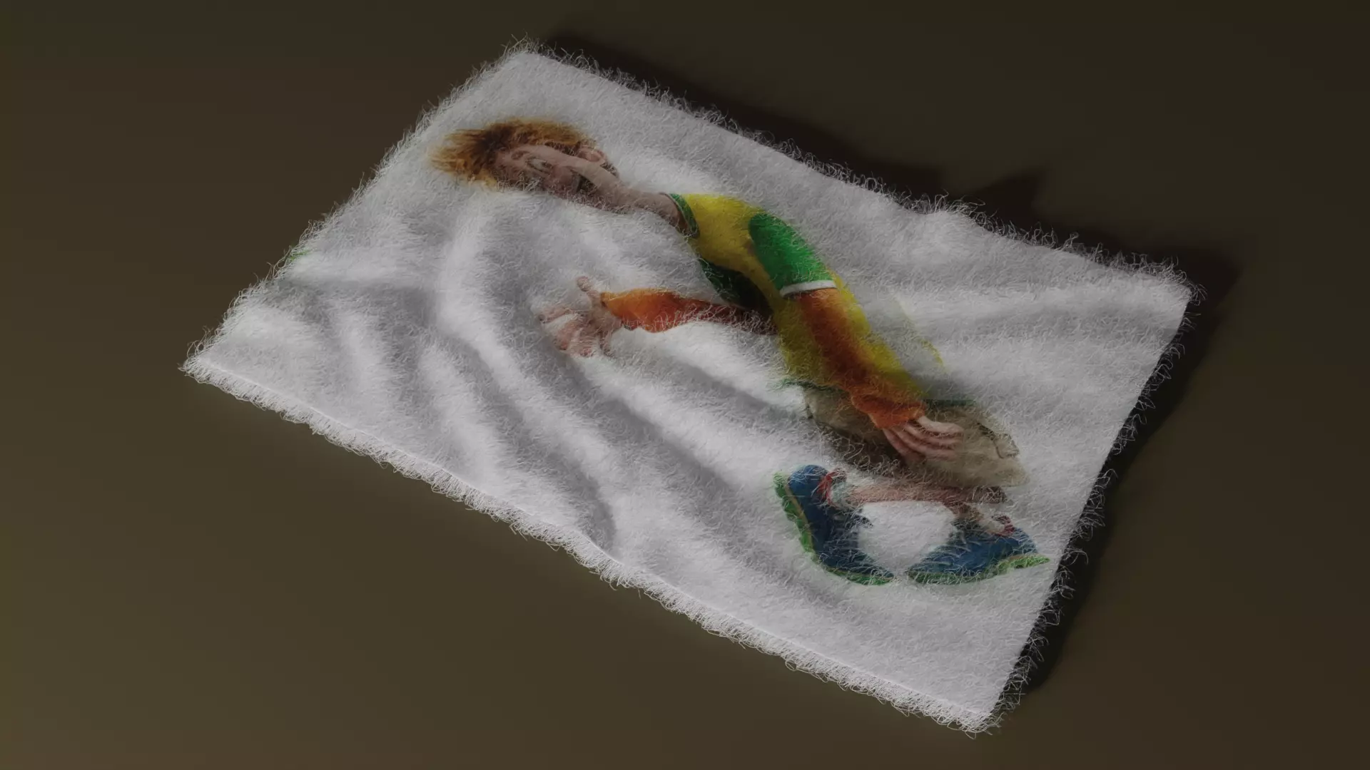 Carpet towel with person 3D model_0