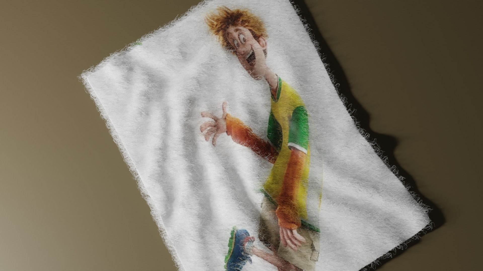 Carpet towel with person 3D model_1