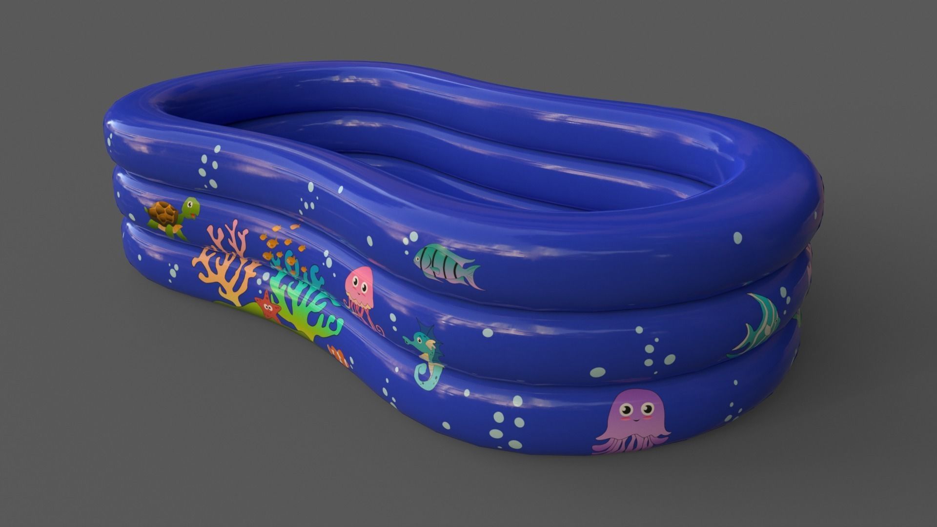 PBR Beach Ball and Inflatable Swimming Pool Low-poly 3D model_30