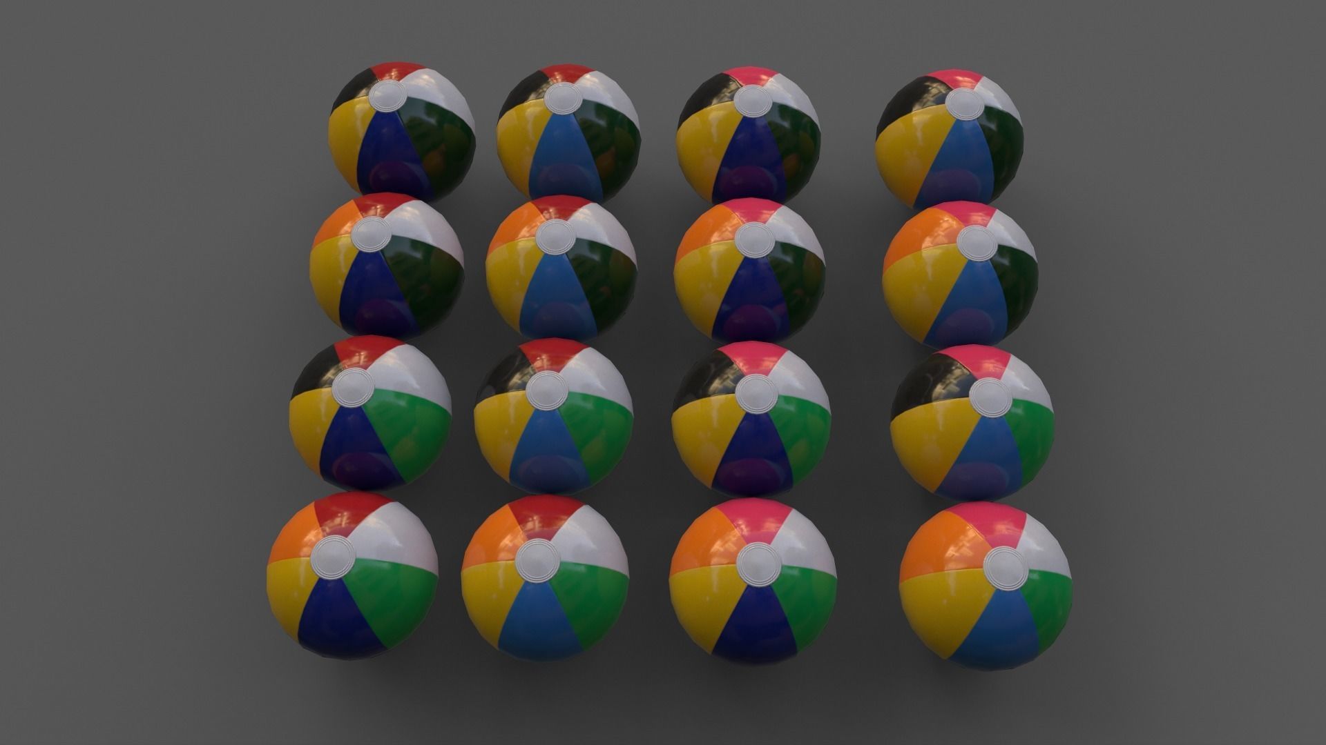 PBR Beach Ball and Inflatable Swimming Pool Low-poly 3D model_18