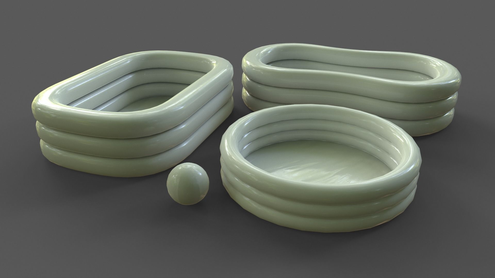 PBR Beach Ball and Inflatable Swimming Pool Low-poly 3D model_51