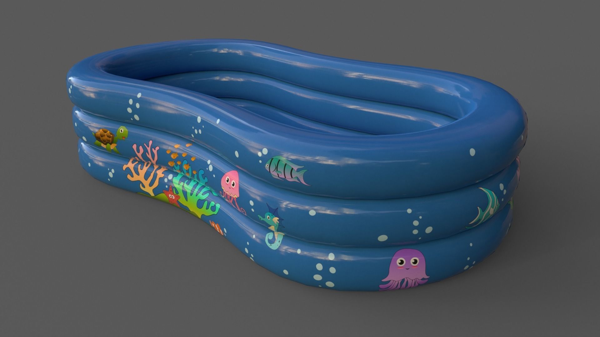 PBR Beach Ball and Inflatable Swimming Pool Low-poly 3D model_29