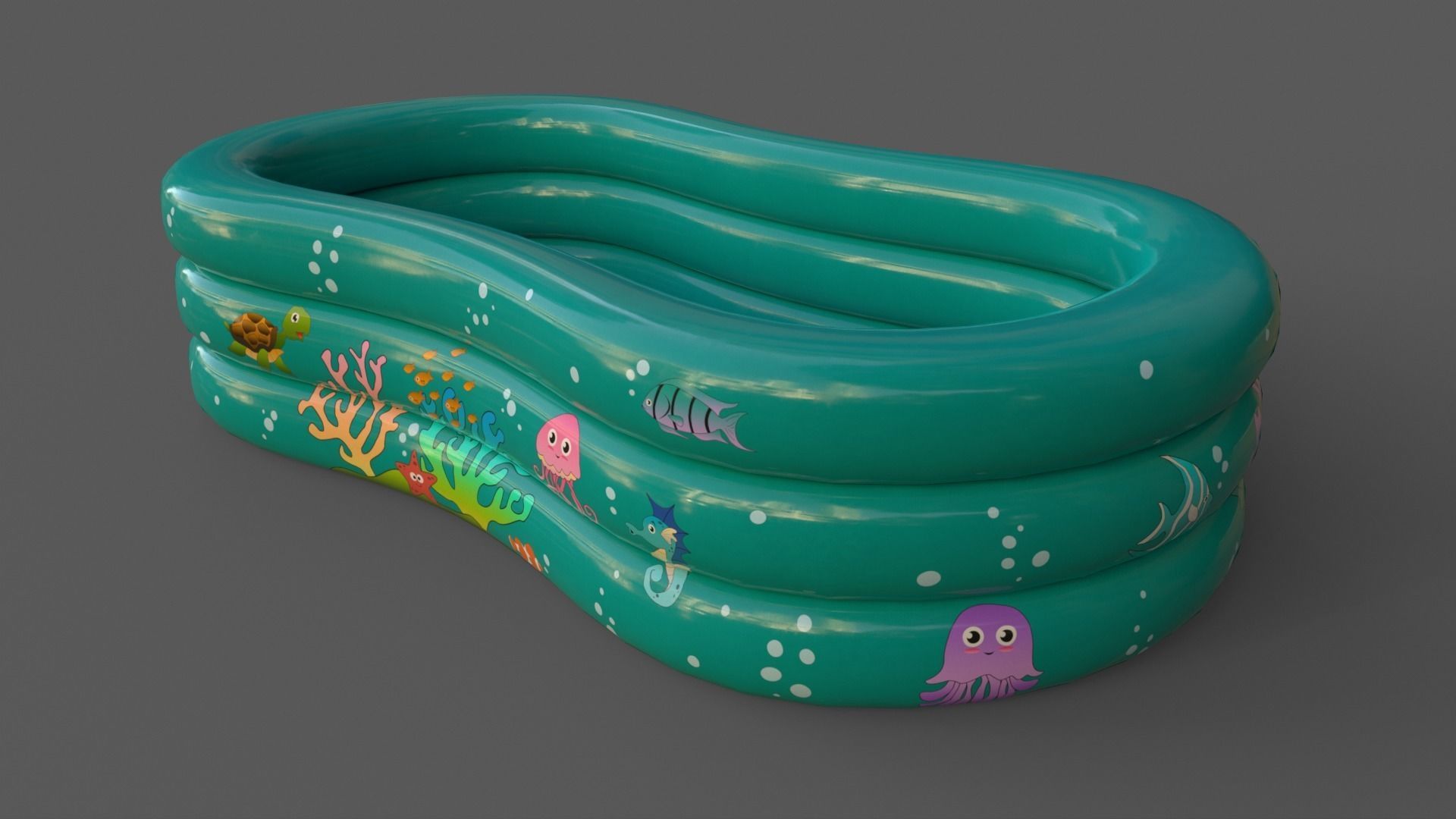 PBR Beach Ball and Inflatable Swimming Pool Low-poly 3D model_27