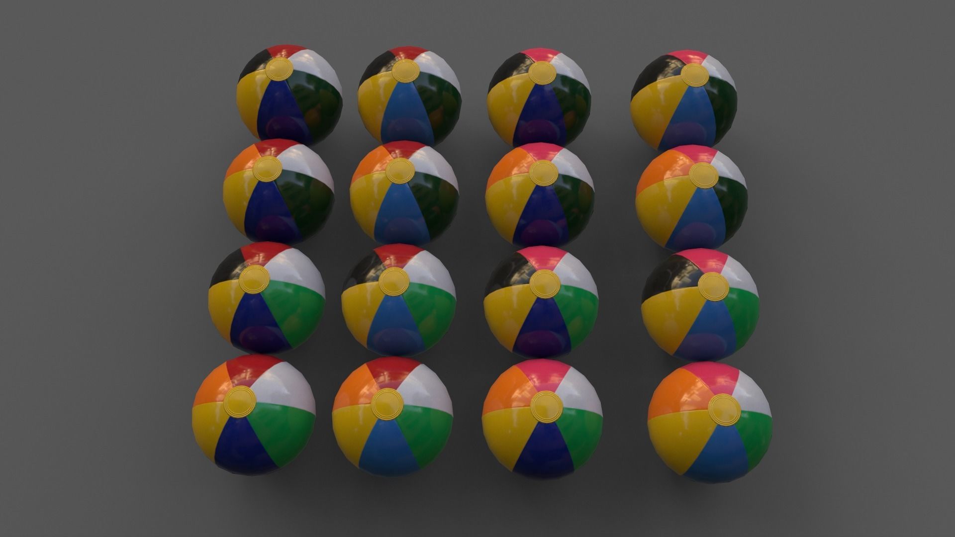 PBR Beach Ball and Inflatable Swimming Pool Low-poly 3D model_17