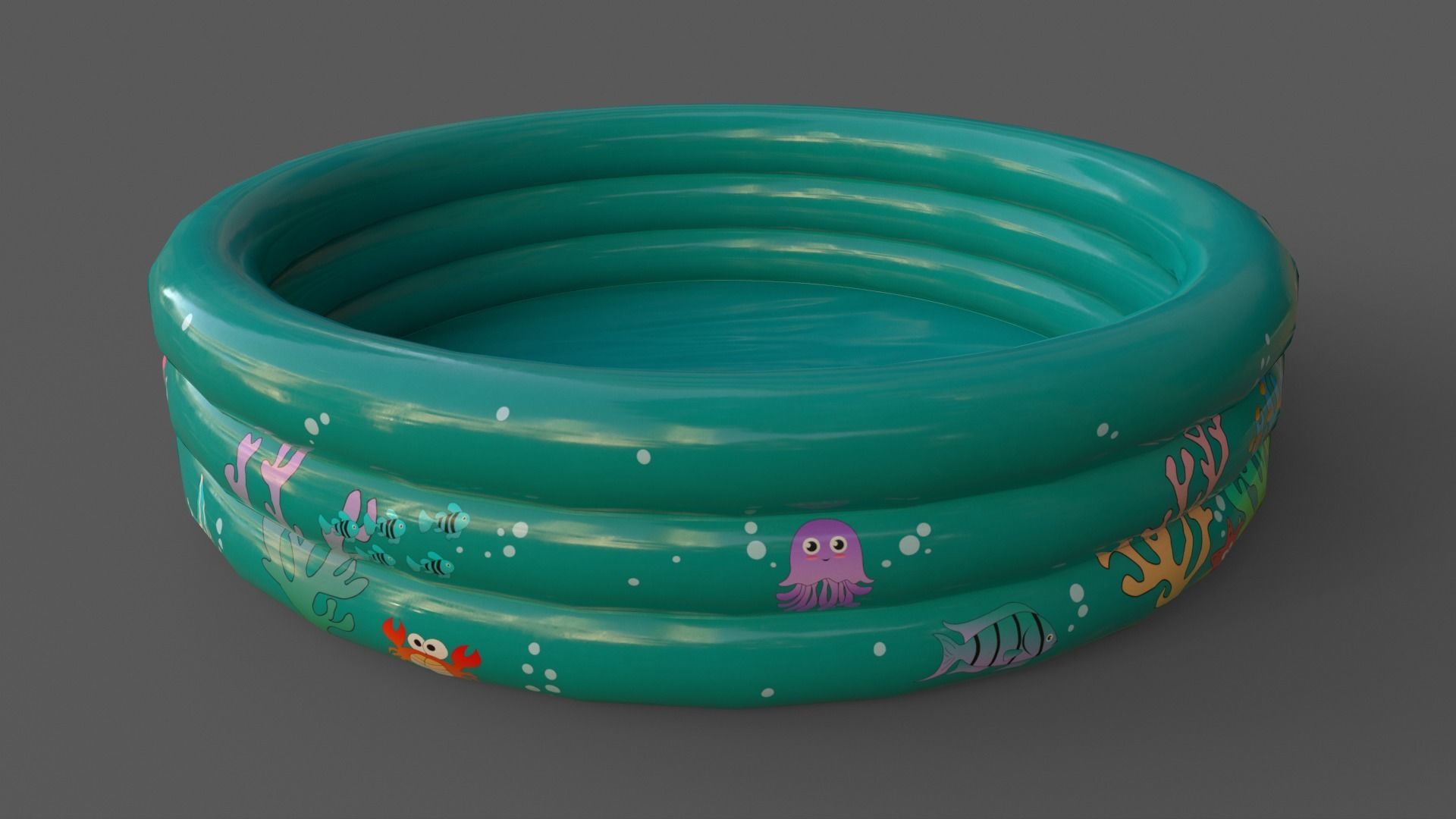 PBR Beach Ball and Inflatable Swimming Pool Low-poly 3D model_35