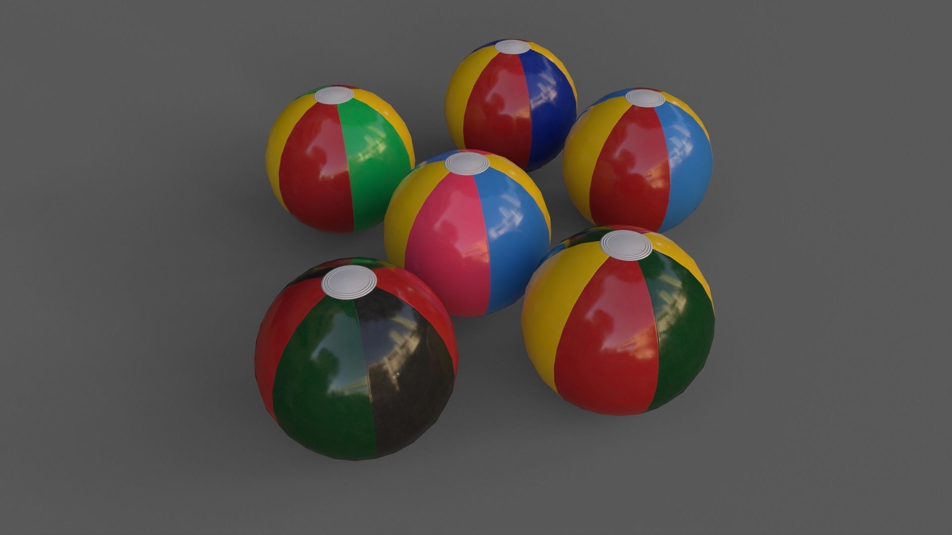 PBR Beach Ball and Inflatable Swimming Pool Low-poly 3D model_15