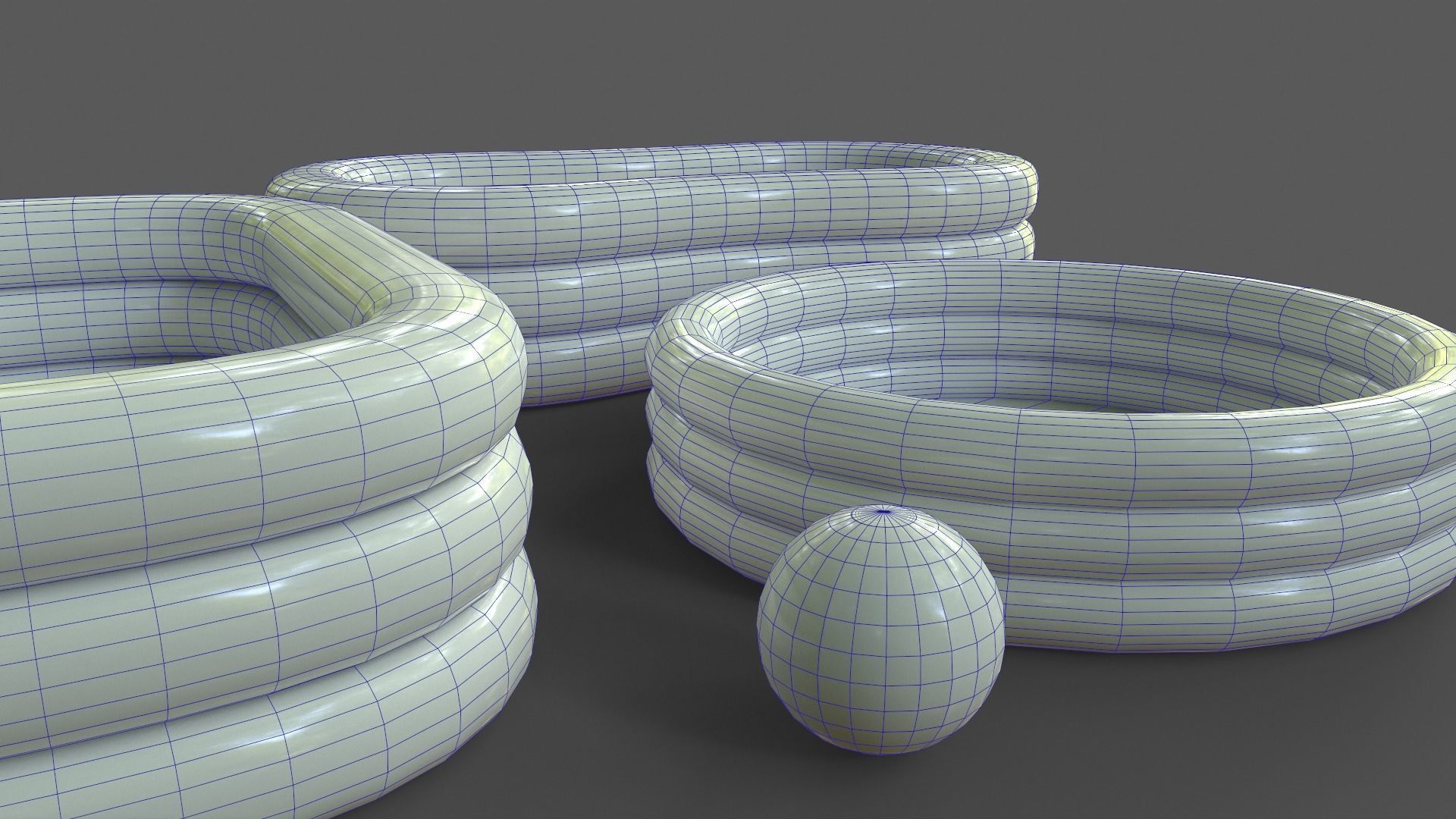 PBR Beach Ball and Inflatable Swimming Pool Low-poly 3D model_54