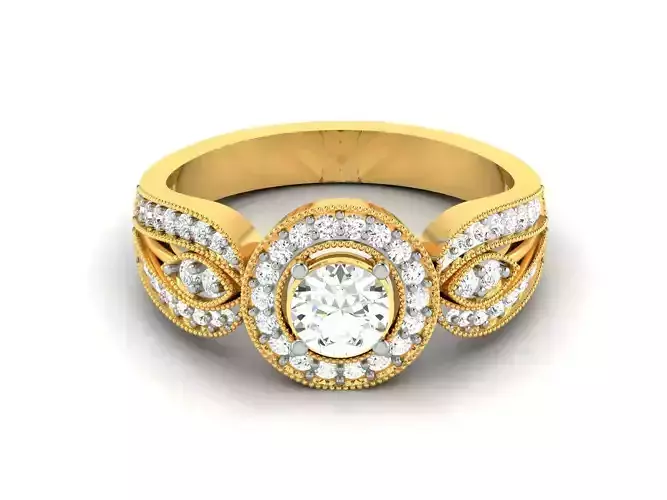 Solitaire Women Wedding Engagement Ring 3dm stl Render Detail 3D print model