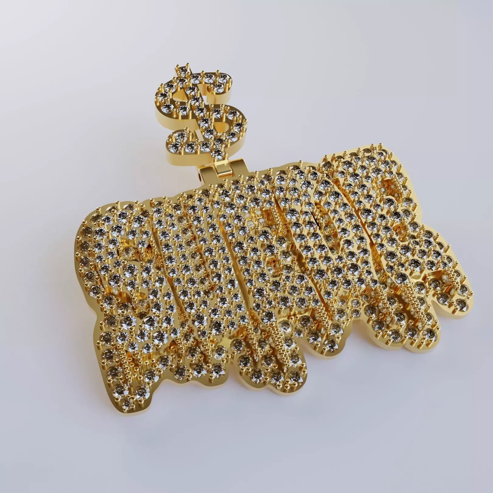 Pendant Suede with Bail dollar symbol Free 3D print model