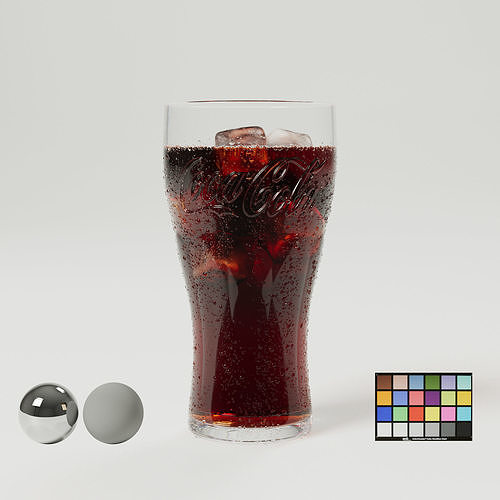 Coca Cola Glass with Droplets 3D model