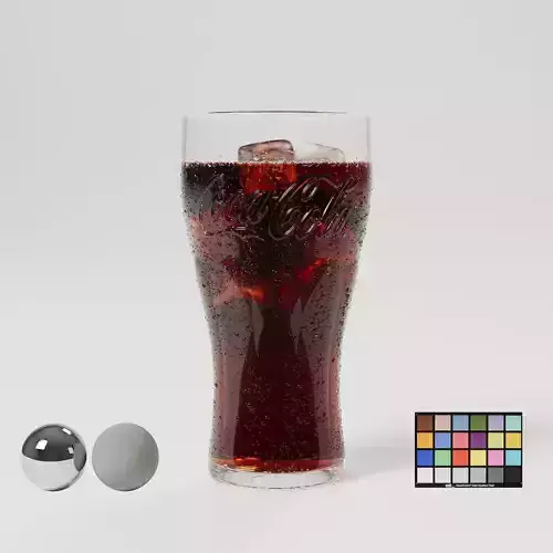 Coca Cola Glass with Droplets 3D model