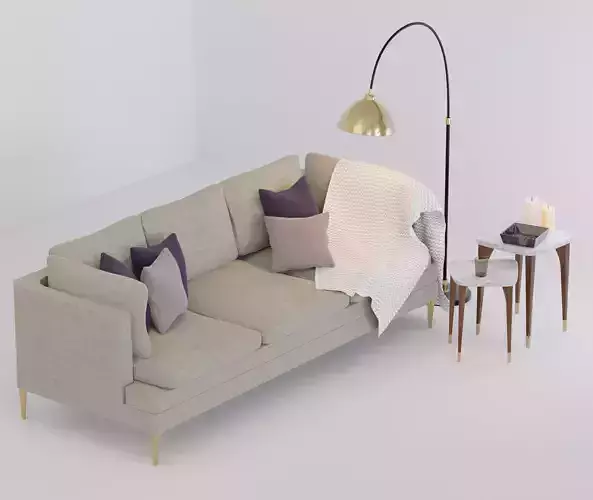 Sofa Set and lamp