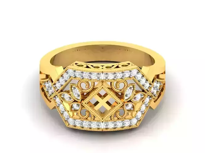 Solitaire Women Wedding Engagement Ring 3dm stl Render Detail