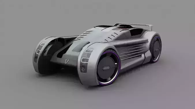 super car concept model rigged vehicle 3D model