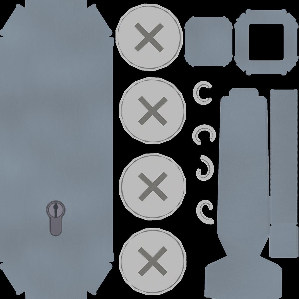 Door E4 Low-poly 3D model_9