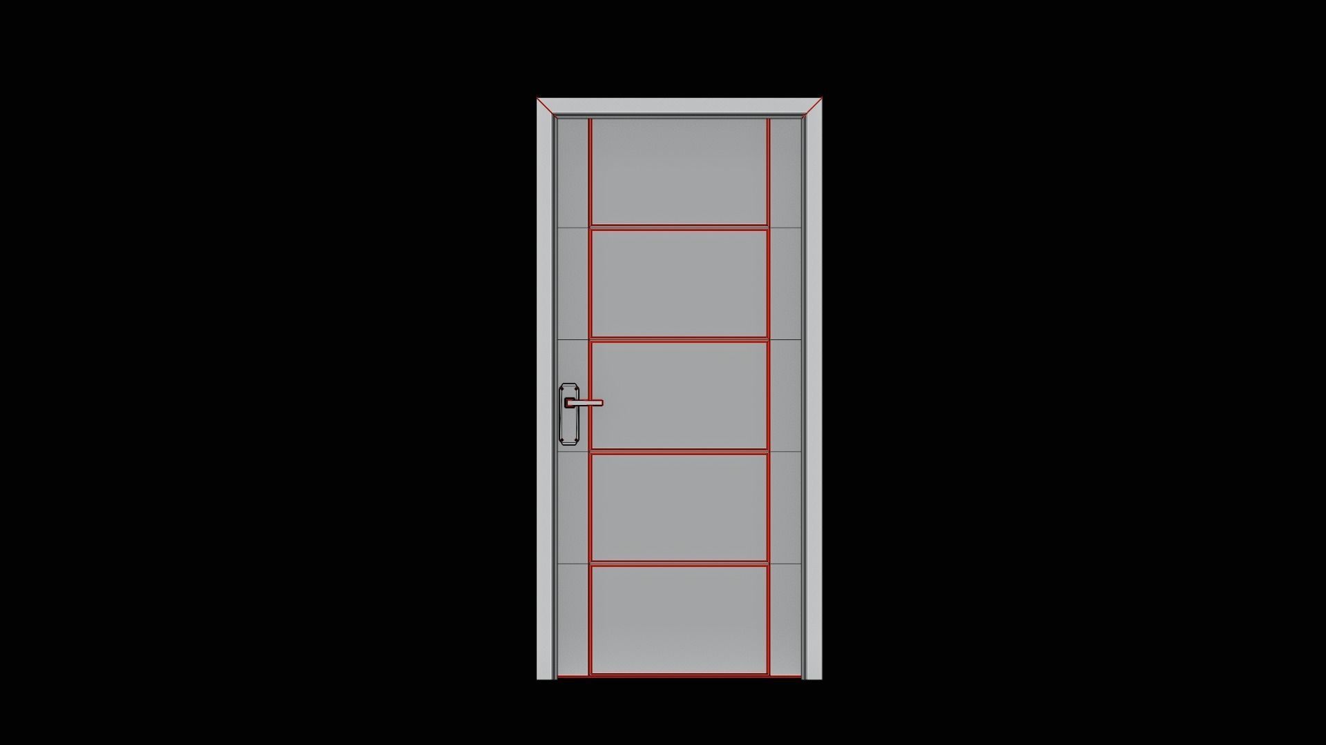 Door E4 Low-poly 3D model_6