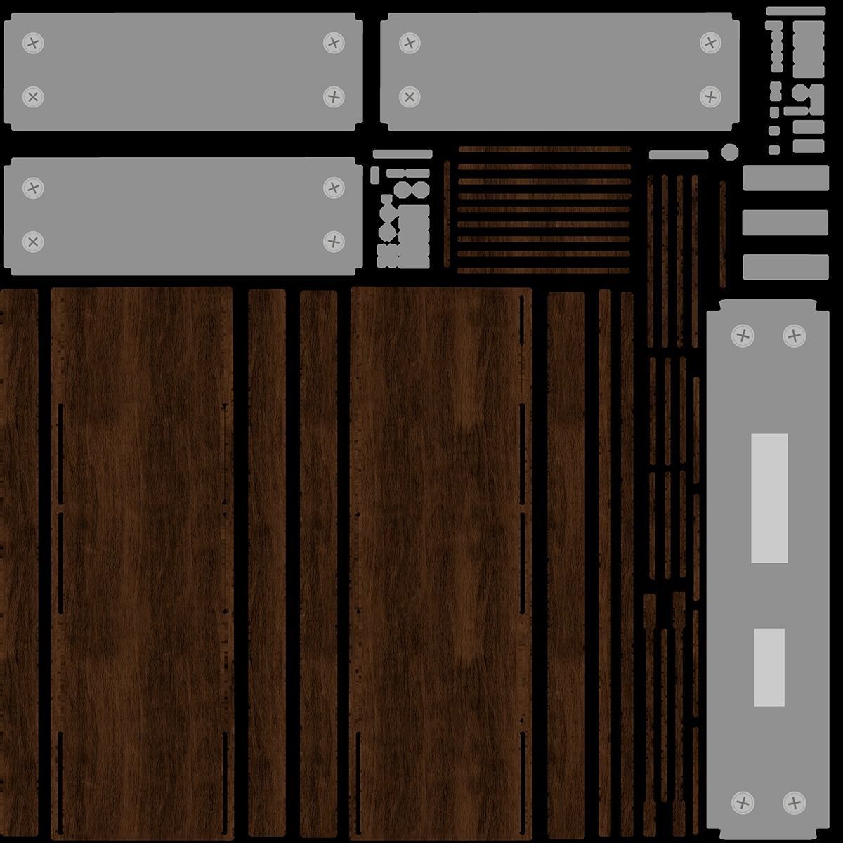 Door E4 Low-poly 3D model_7