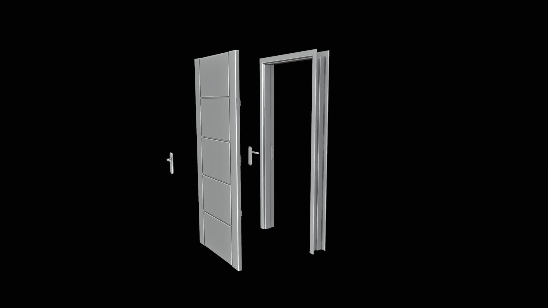 Door E4 Low-poly 3D model_5