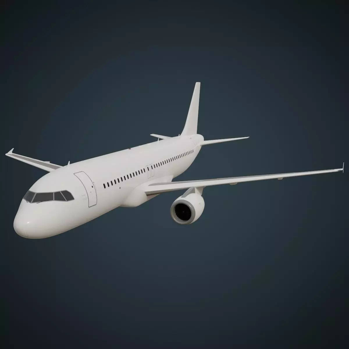Airliner 1C Low-poly 3D model_0