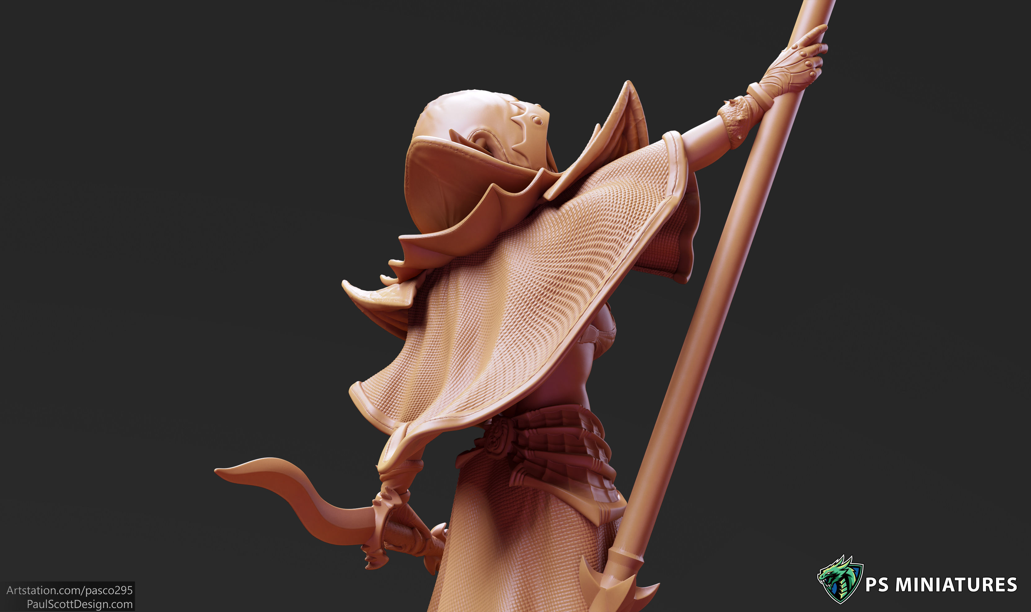 Drow Cleric Pose 3 - 4 Variants and Pinup  3D print model_8