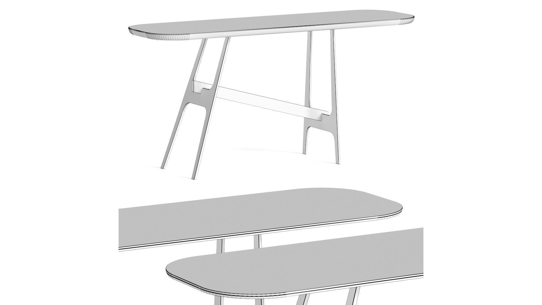 Bonaldo Slot Console Table 3D model_2