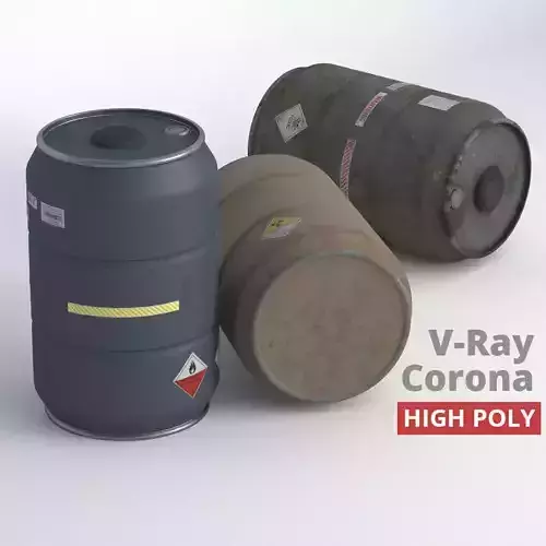 Metal Barrel - High Poly with 35 color and grunge variants