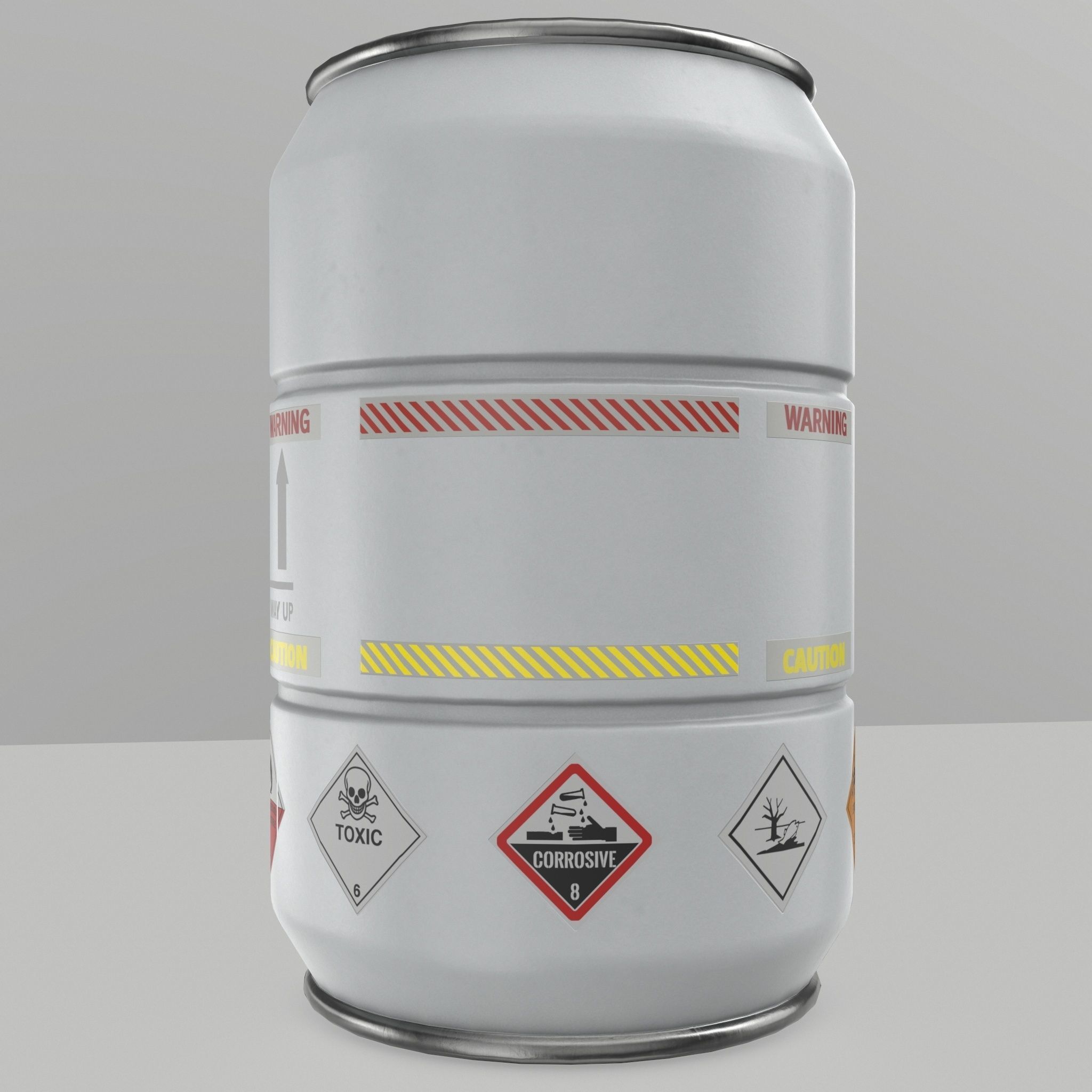 Metal Barrel - High Poly with 35 color and grunge variants 3D model_25
