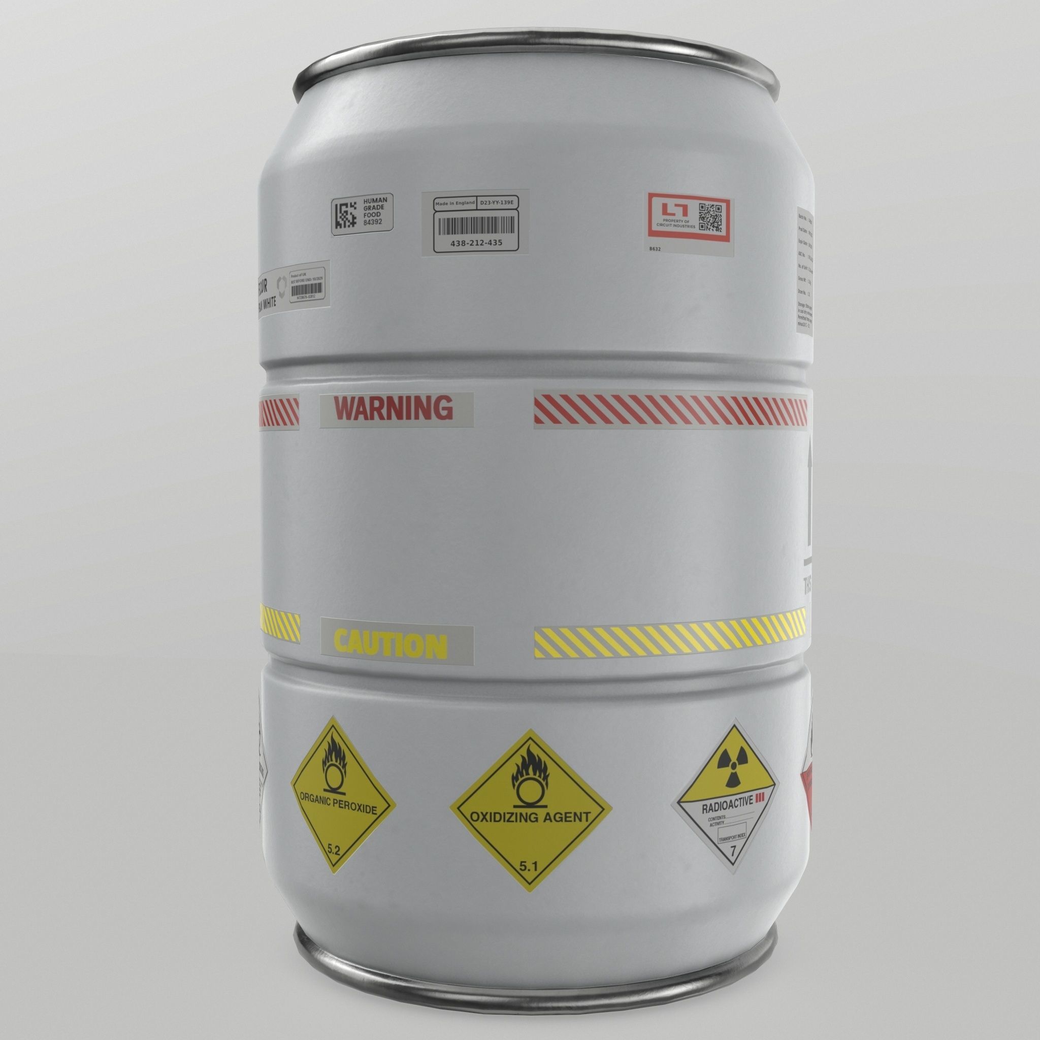 Metal Barrel - High Poly with 35 color and grunge variants 3D model_28