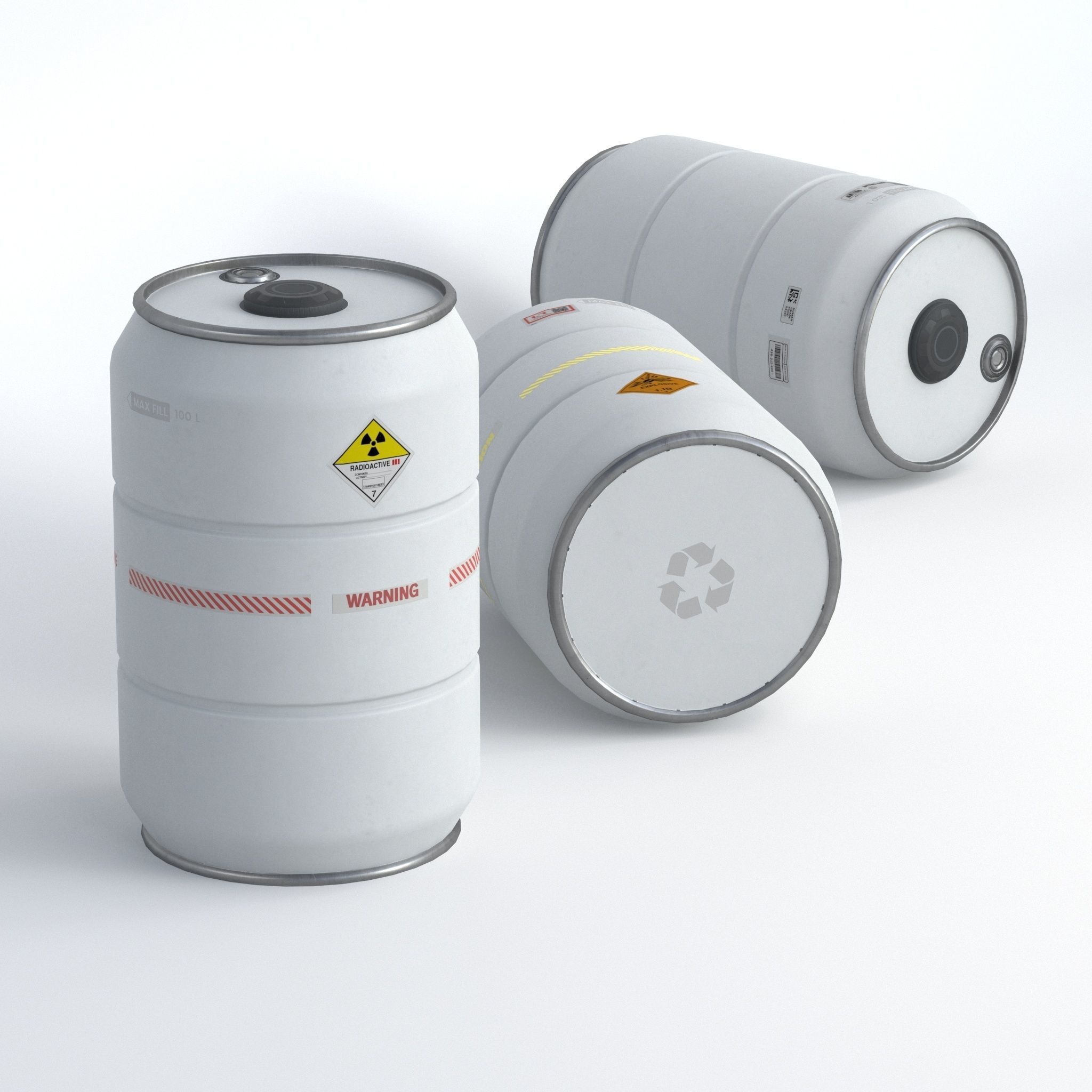 Metal Barrel - High Poly with 35 color and grunge variants 3D model_10