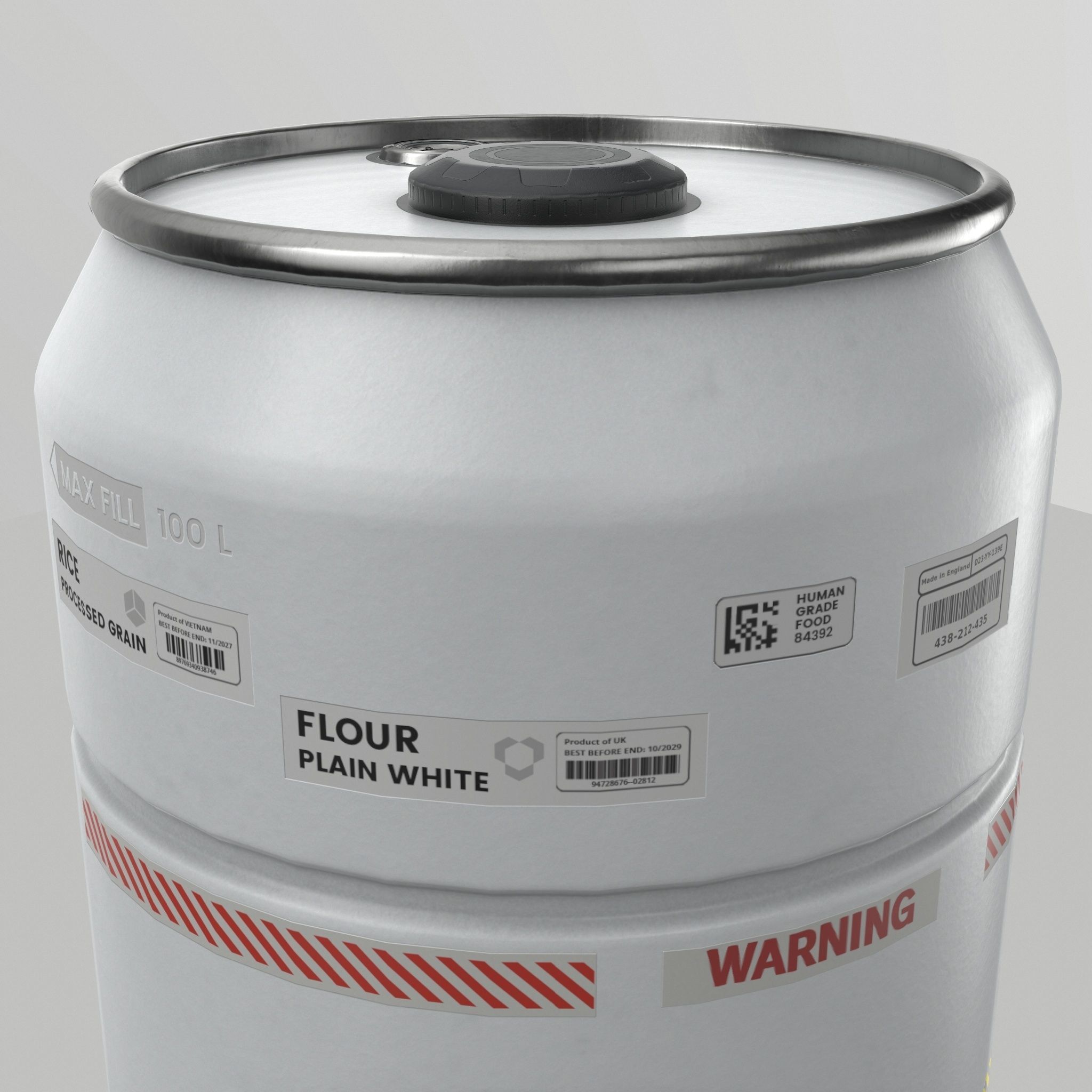 Metal Barrel - High Poly with 35 color and grunge variants 3D model_23