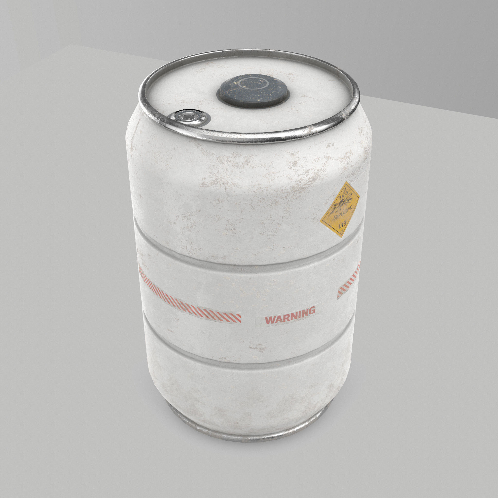 Metal Barrel - High Poly with 35 color and grunge variants 3D model_12