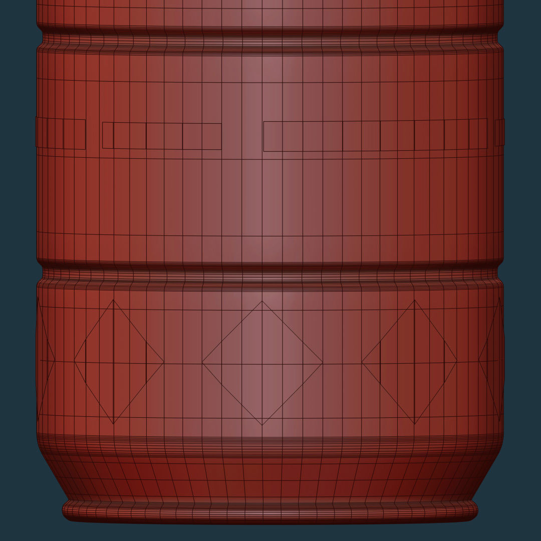 Metal Barrel - High Poly with 35 color and grunge variants 3D model_16