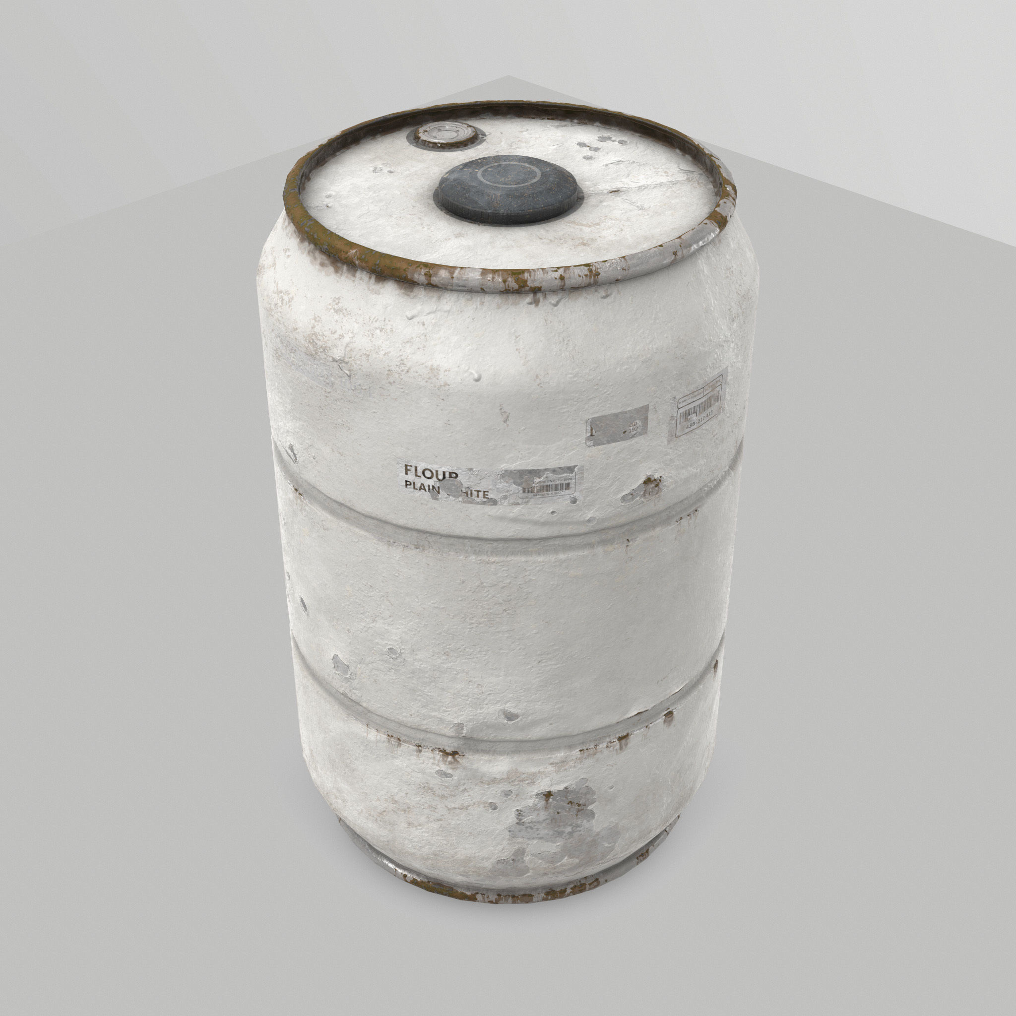 Metal Barrel - High Poly with 35 color and grunge variants 3D model_14