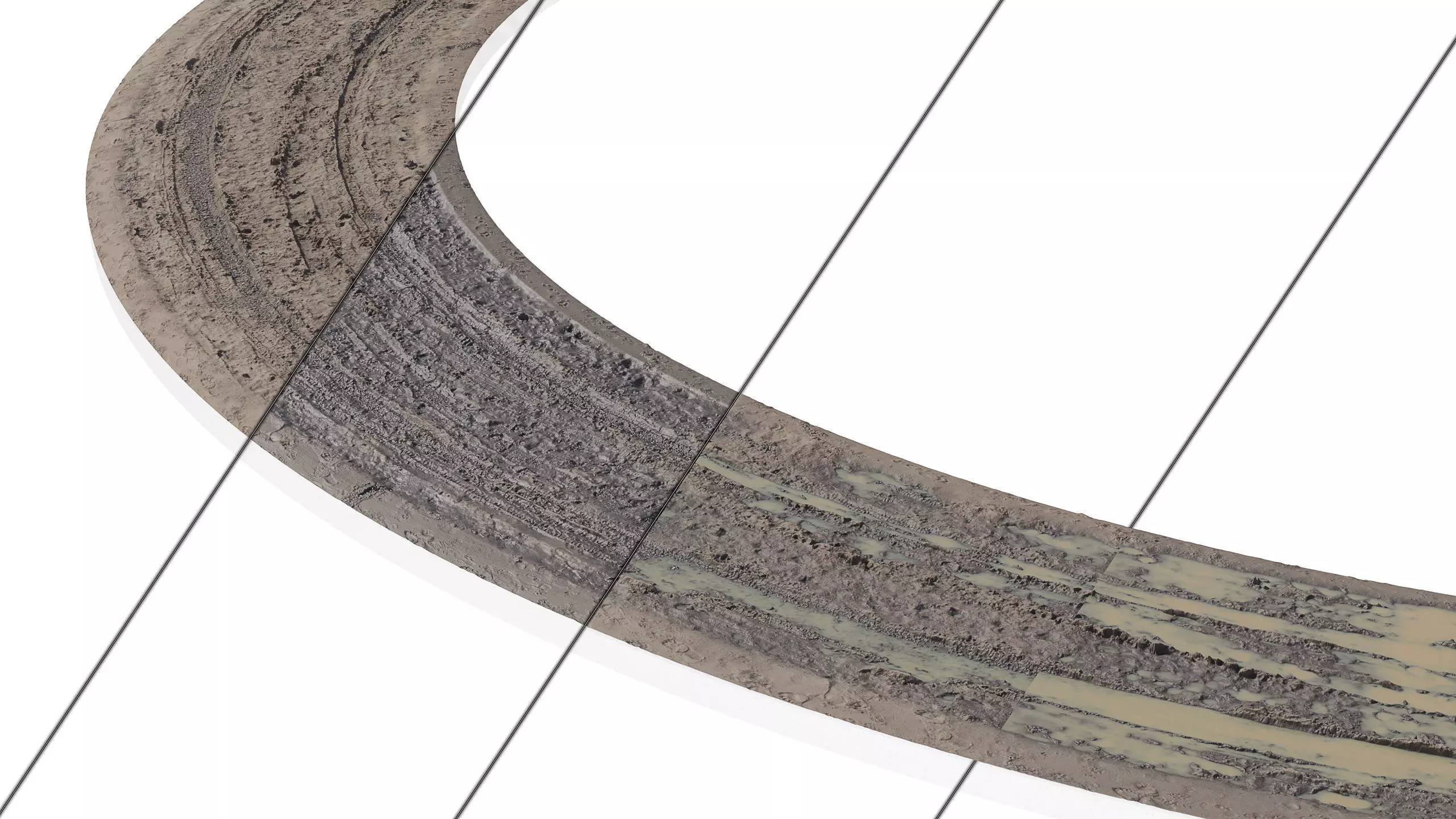 Sand Dirt road Off road 3D model_0