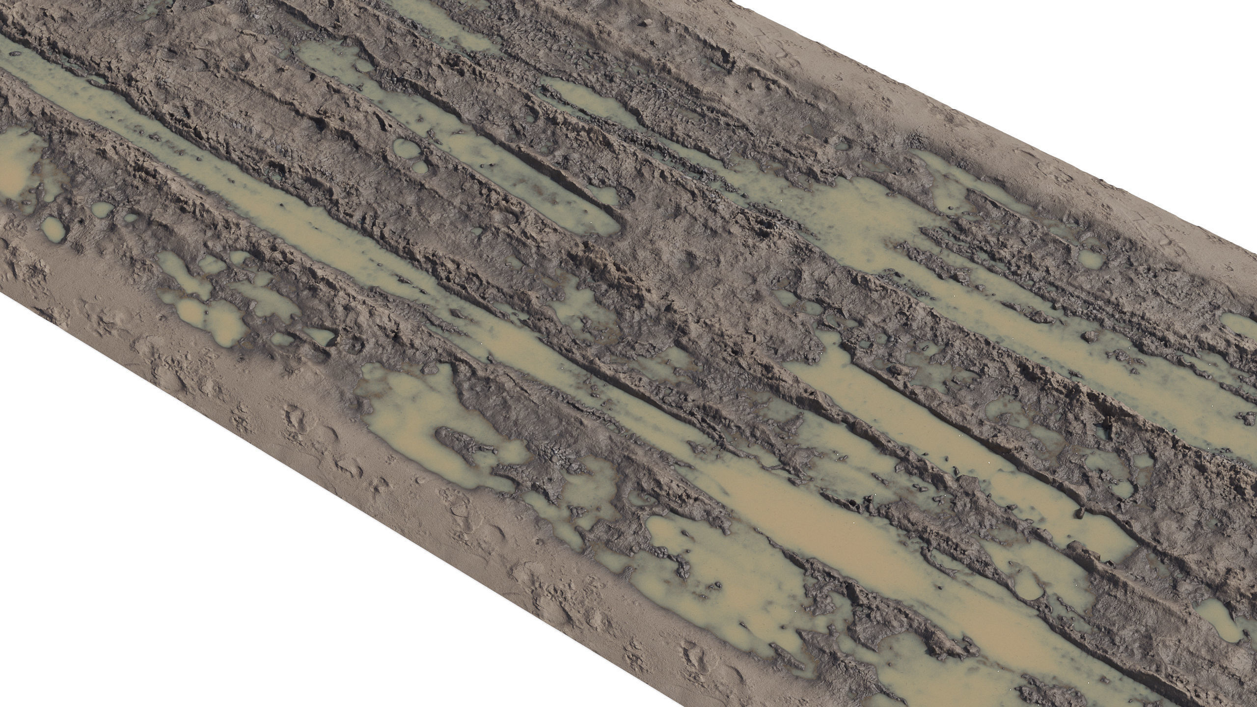 Sand Dirt road Off road 3D model_4