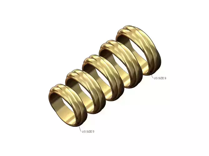 Overlapping bands fashion ring US sizes 5to9 