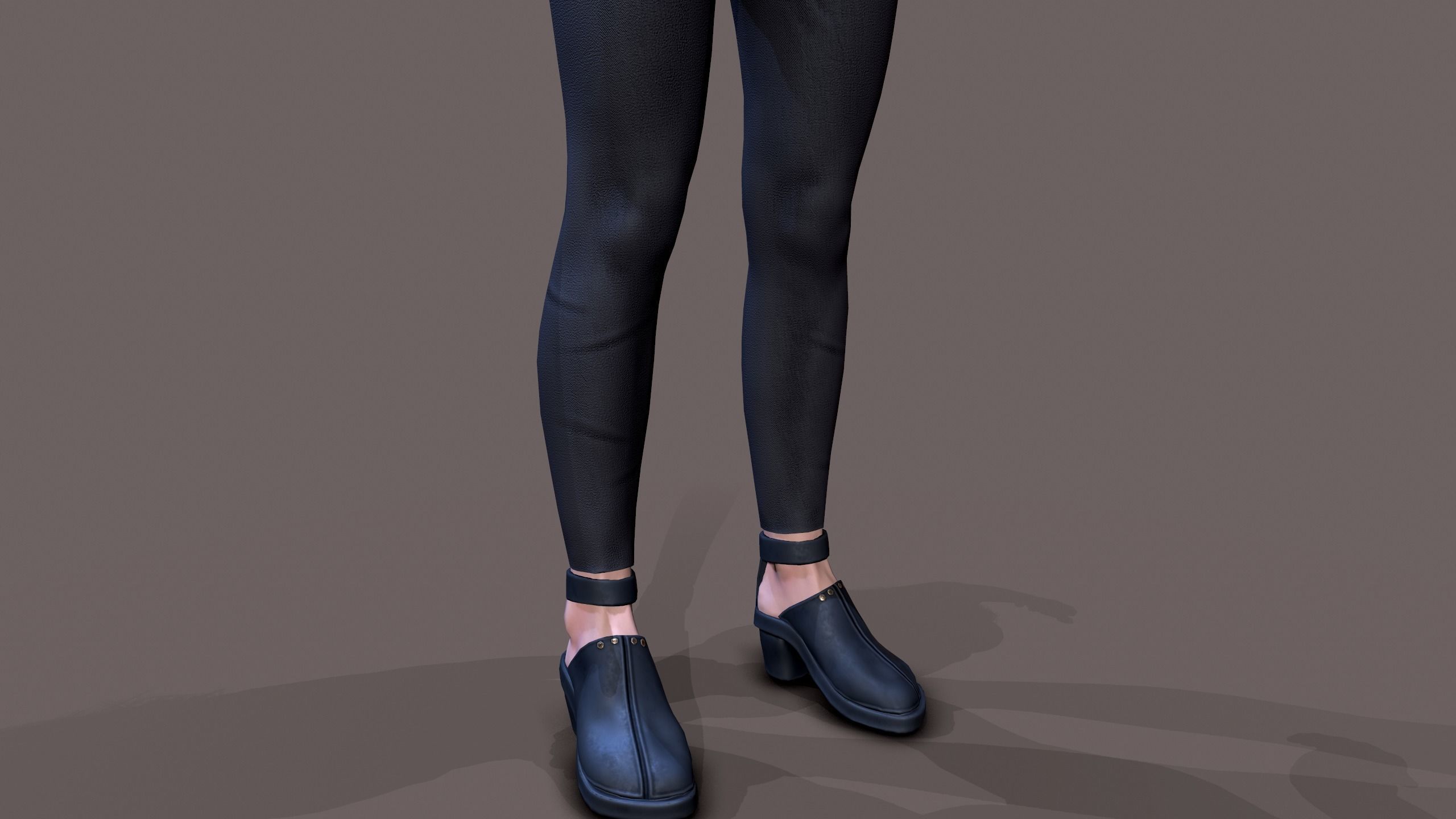 Cyberpunk lady Low-poly 3D model_26