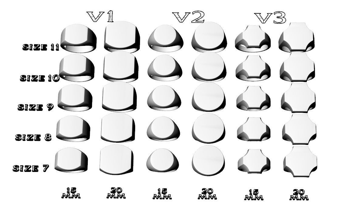 Signets basic blank pack 30 rings 703 3D print model_6