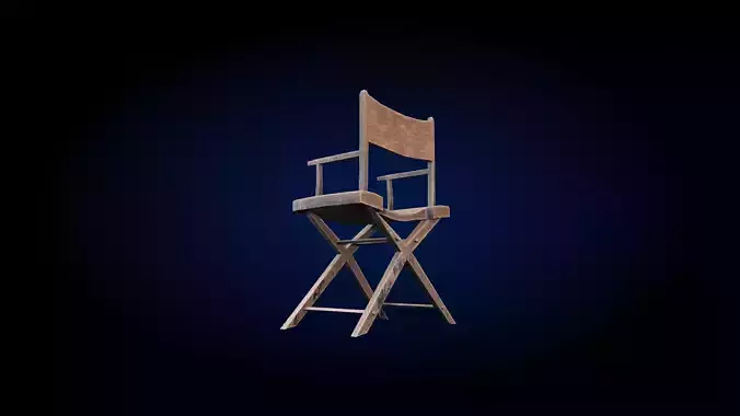 Wooden chair medieval game asset