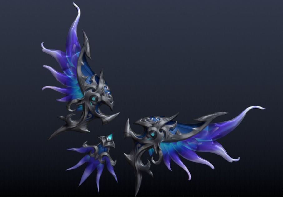 Futuristic Metal Wing Low-poly 3D model_5