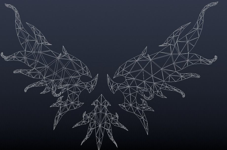 Futuristic Metal Wing Low-poly 3D model_7