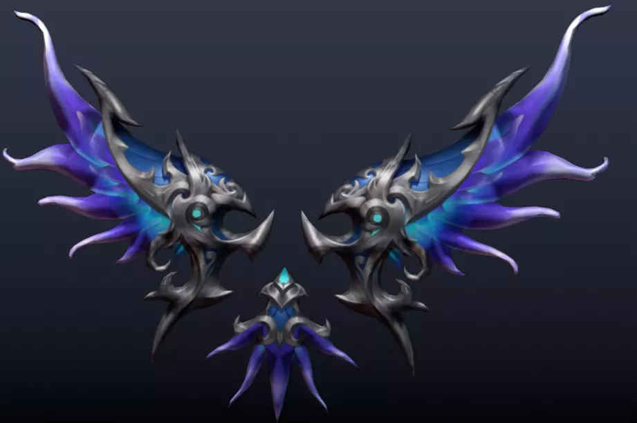 Futuristic Metal Wing Low-poly 3D model_0