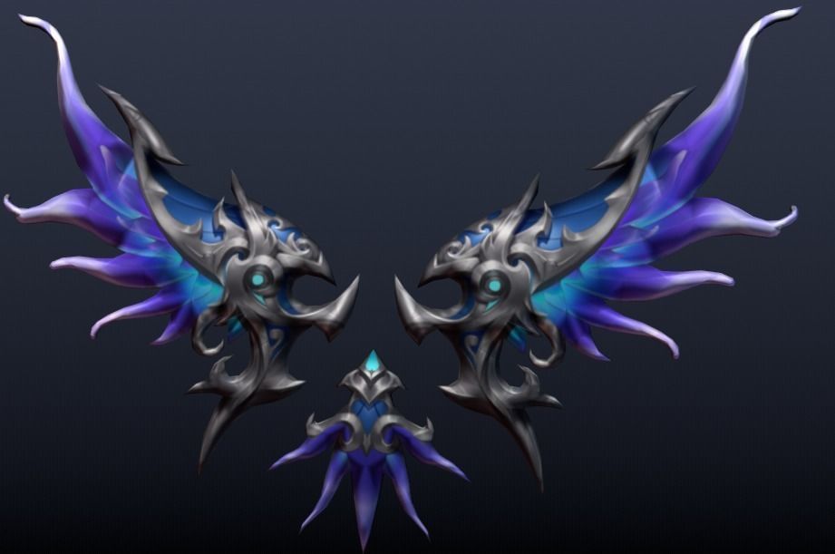 Futuristic Metal Wing Low-poly 3D model_4