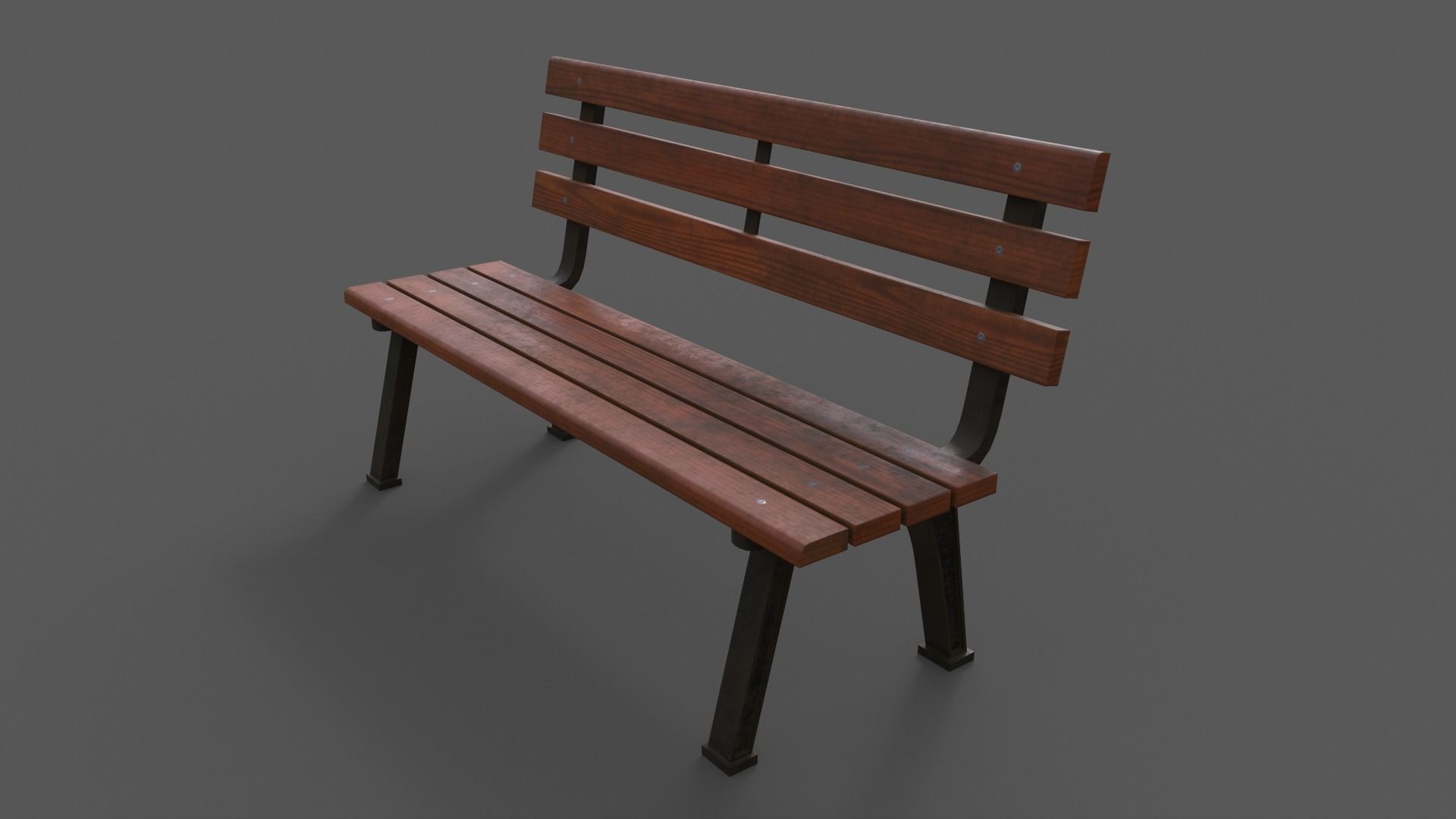 PBR Picnic Table Park Bench Low-poly 3D model_19